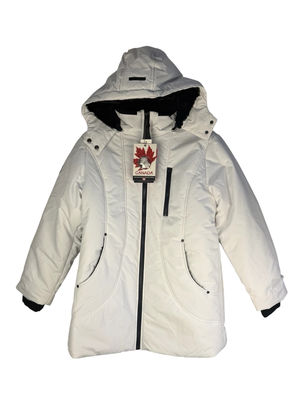 $260 Canada Weathergear -30/-40 White Hooded Water/Wind Resistant Parka Coat L